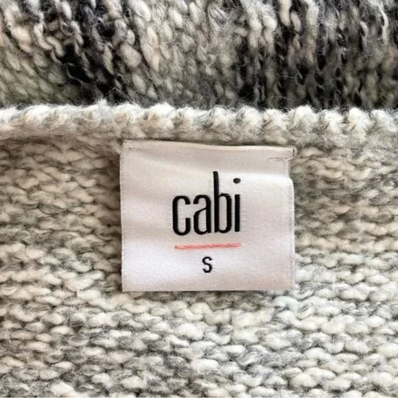 CABI Shetland Fringe Drape Front Oversized Waterfall Cardigan Sweater Size Small - Picture 9 of 11